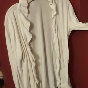 Simple White Open Sweater